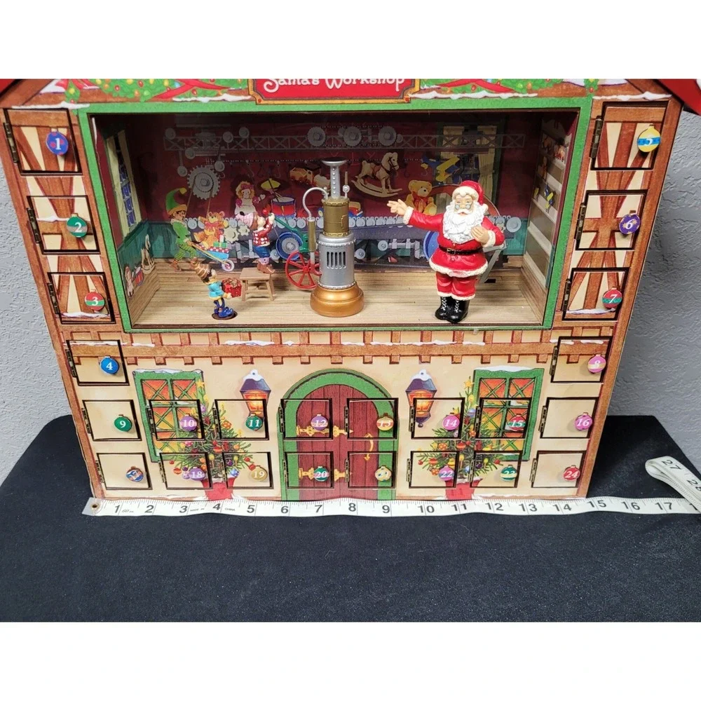 Mr Christmas Animated Santa's Workshop Advent Calendar 25 Christmas Carols Read